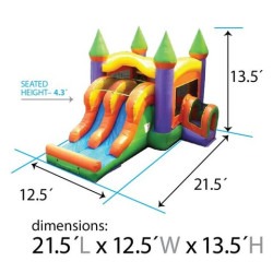 dimsg combo seathght k xco dorg 1765373237 Kids Orange Bounce House Double Lane (Dry) New 2024