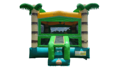 Tropical Palm Tree Bounce House w. Basketball Hoop 